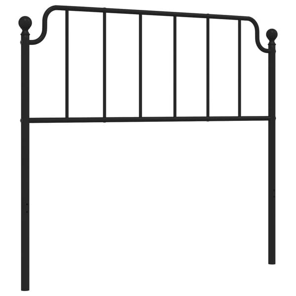 vidaXL T&ecirc;te de lit de remplacement m&eacute;tal noir 107 cm