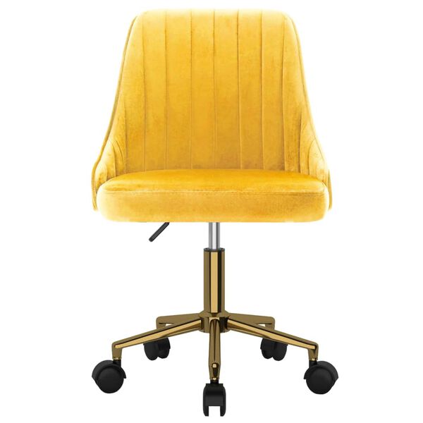 vidaXL Chaise pivotante de salle &agrave; manger Jaune Velours