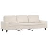 vidaXL Canap&eacute; 3 places avec repose-pieds Beige 210 cm Tissu microfibre