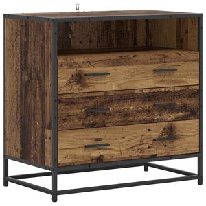 vidaXL Armoire &agrave; tiroirs 3-Tiroir Bois ancien 70 x 41 x 70 cm
