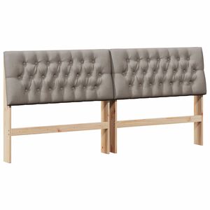 vidaXL T&ecirc;te de lit capitonn&eacute;e Taupe 200 cm Pin massif