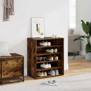 vidaXL Meuble &agrave; chaussures Ch&ecirc;ne fum&eacute; 60x35x70 cm Bois d'ing&eacute;nierie