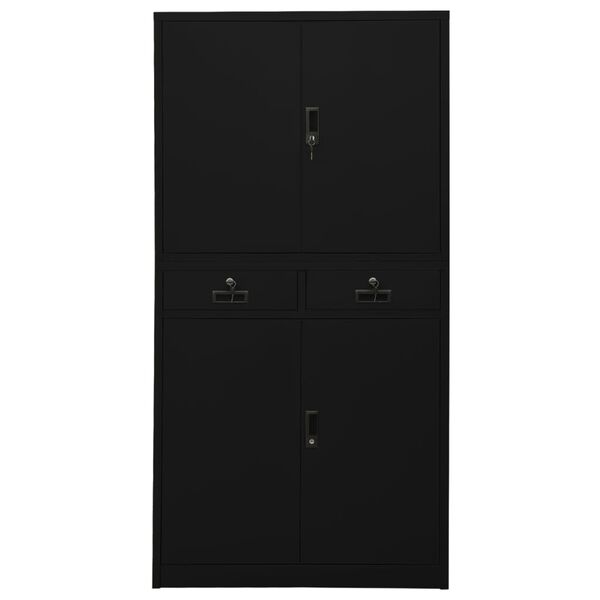 vidaXL Armoire de bureau Noir 90x40x180 cm Acier