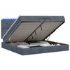 vidaXL Lit coffre avec matelas et LED Gris fonc&eacute; 200 x 200 cm Velours