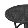 vidaXL Ensemble de bistro 3 pcs avec coussins noir r&eacute;sine tress&eacute;e