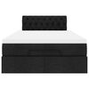 vidaXL Lit ottoman avec matelas et LED noir 120x190 cm tissu