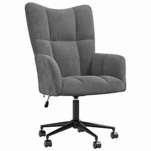 vidaXL Chaise de relaxation Gris fonc&eacute; Velours