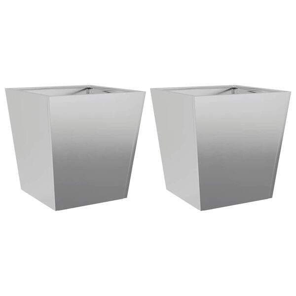 vidaXL Jardini&egrave;res 2 pcs 40x40x40 cm acier galvanis&eacute;