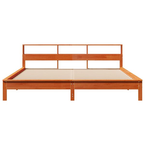 vidaXL Cadre de lit sans matelas cire marron 200x200cm bois pin massif