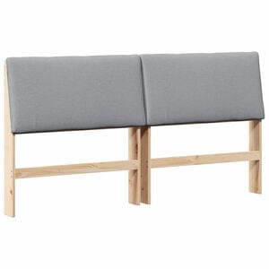 vidaXL T&ecirc;te de lit capitonn&eacute;e Gris clair 200 cm Pin massif