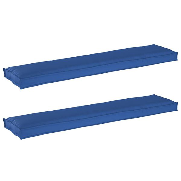 vidaXL Set de coussins de palette 2 pcs Bleu royal 180 x 40 x 8 cm
