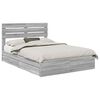 vidaXL Lit de Rangement Gris Sonoma 140 x 200 cm Bois d'ing&eacute;nierie