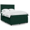 vidaXL Sommier &agrave; lattes de lit et matelas Vert fonc&eacute; 160x200cm Velours