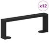 vidaXL Pieds de meuble 12 pi&egrave;ces Noir 281 x 40,5 x 100 mm Fer