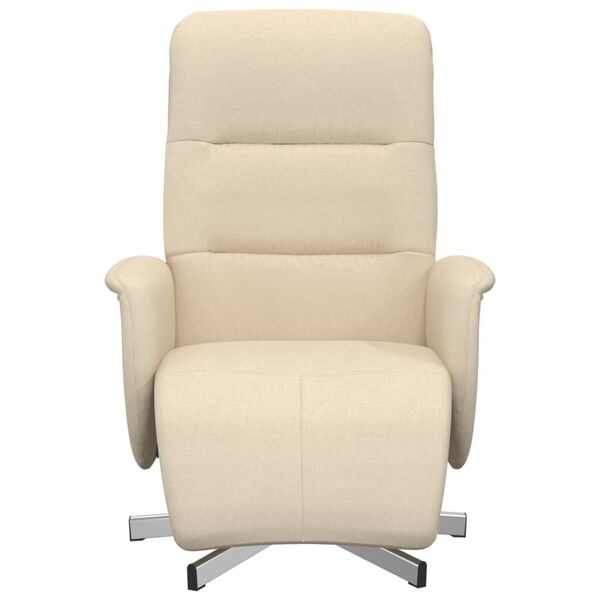 vidaXL Fauteuil inclinable avec repose-pied crème tissu