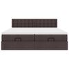 VidaXL Cadre de lit ottoman avec matelas marron foncé 200x200 cm tissu