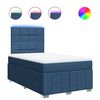 vidaXL Sommier &agrave; lattes de lit avec matelas bleu 120x190 cm tissu