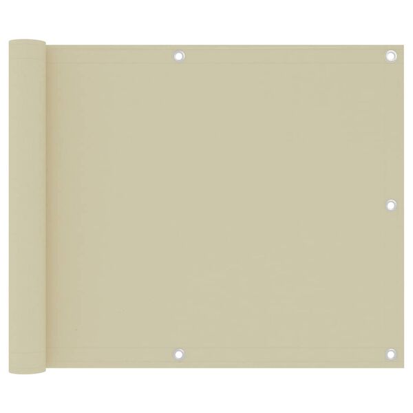 vidaXL &Eacute;cran de balcon Cr&egrave;me 75x300 cm Tissu Oxford