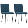 vidaXL Chaises &agrave; manger lot de 2 Bleu Velours