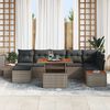 vidaXL Ensemble de salle &agrave; manger pour jardin 8 pcs Gris et marron