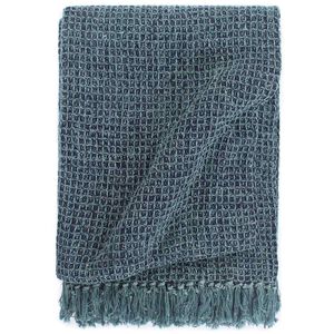 vidaXL Couverture en coton 125 x 150 cm Bleu indigo
