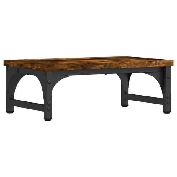vidaXL Support de moniteur ch&ecirc;ne fum&eacute; 37x23x14 cm bois d'ing&eacute;nierie