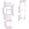 vidaXL Armoire de cuisine Ch&ecirc;ne noir 60 x 57 x 207 cm