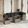 vidaXL Salon de jardin avec coussins 7 pcs gris clair r&eacute;sine tress&eacute;e