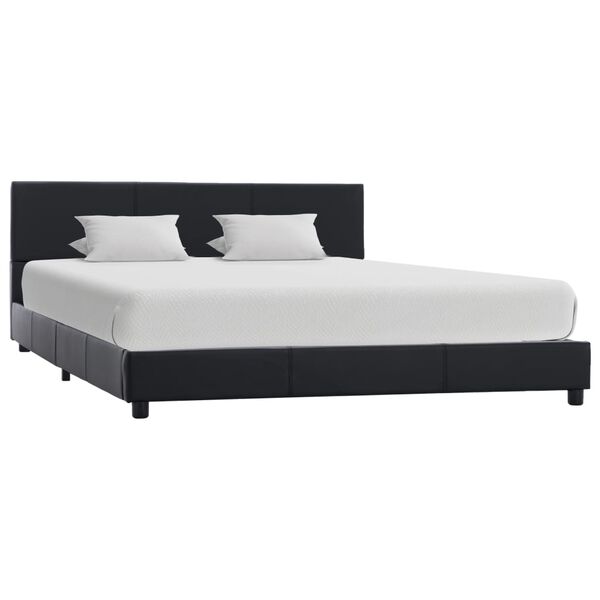vidaXL Cadre de lit sans matelas noir similicuir 140x200 cm