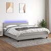 vidaXL Sommier &agrave; lattes de lit et matelas et LED Gris clair 180x200 cm