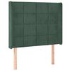 vidaXL T&ecirc;te de lit &agrave; LED Vert fonc&eacute; 103x16x118/128 cm Velours