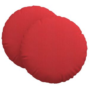 vidaXL Coussins de si&egrave;ge 2 pcs Rouge &Oslash;80 x 29 cm tissu