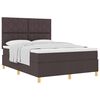 vidaXL Lit &agrave; ressorts avec t&ecirc;te de lit Marron fonc&eacute; 140 x 190 cm tissu