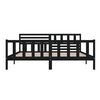 vidaXL Cadre de lit sans matelas noir bois massif 200x200 cm