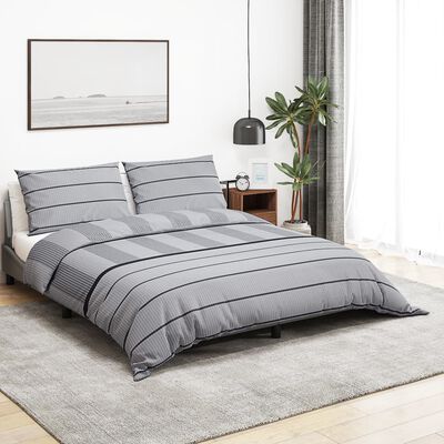 vidaXL Ensemble de housse de couette Gris 200x200 cm Coton