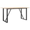 vidaXL Table &agrave; manger cadre en O 140x80x75 cm bois de pin massif acier