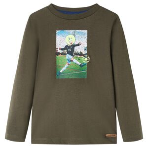 vidaXL T-shirt enfants &agrave; manches longues kaki 104