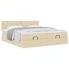 VidaXL Cadre de lit ottoman avec matelas cr&egrave;me 160x200 cm tissu