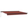 vidaXL Auvent R&eacute;tractable Rouge et Noir 450 &times; 300 cm Tissu et M&eacute;tal