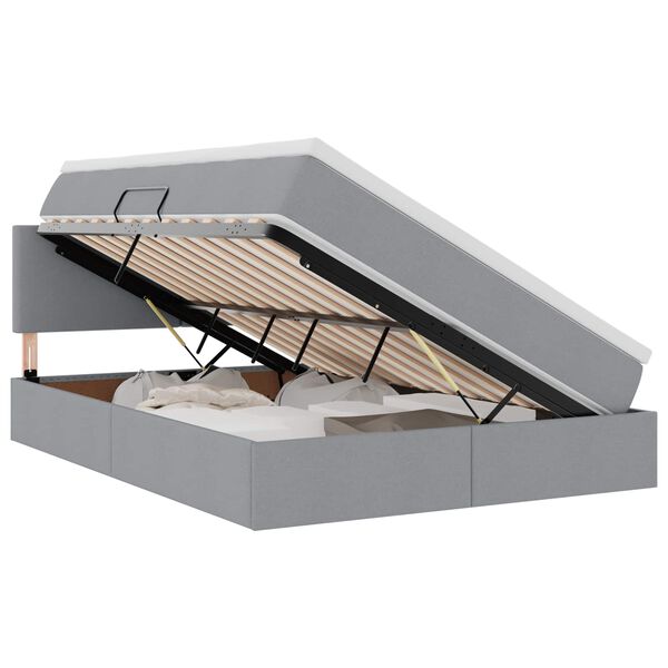 vidaXL Lit avec rangement et matelas Gris clair 140 x 190 cm