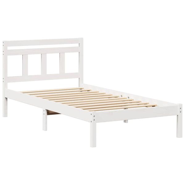 vidaXL Cadre de lit Blanc 100 x 200 cm Pin massif