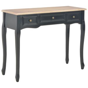 vidaXL Table de console et coiffeuse avec 3 tiroirs Noir