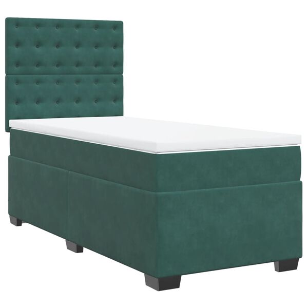 vidaXL Sommier &agrave; lattes de lit avec matelas Vert fonc&eacute; 100x200 cm