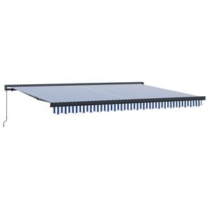 vidaXL Auvent r&eacute;tractable Bleu et Blanc 400 &times; 300 cm