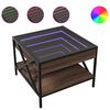 vidaXL Table basse avec LED Infinity ch&ecirc;ne marron 50x50x38 cm