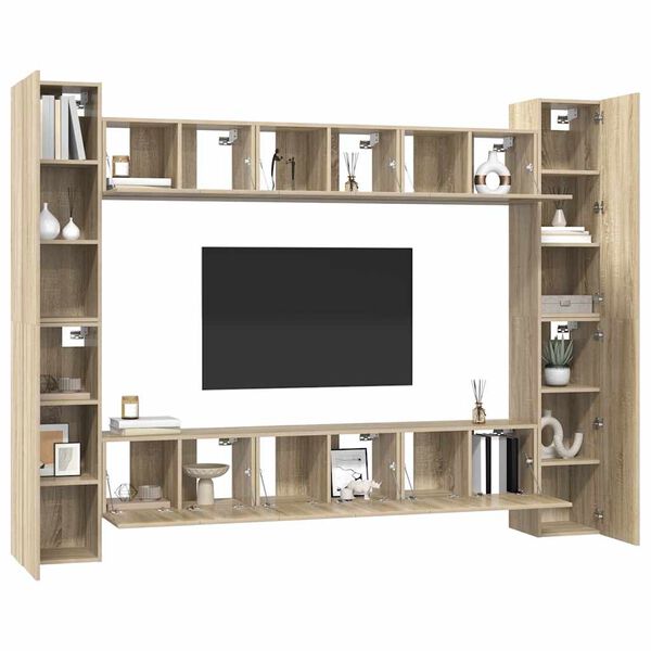 vidaXL Ensemble de meubles TV 10 pcs Chêne sonoma Bois d'ingénierie