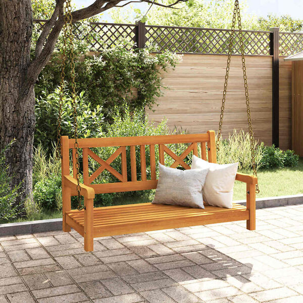 vidaXL Banc Balan&ccedil;oire Marron 110 x 56 x 58.5 cm Bois d'Acacia Massif