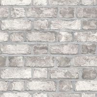 Homestyle Papier peint Brick Wall Gris et blanc cassé