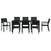 vidaXL Ensemble de salle &agrave; manger pour jardin 9 pcs Noir