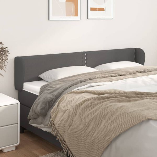 vidaXL T&ecirc;te de lit avec oreilles Gris 203x23x78/88 cm Similicuir